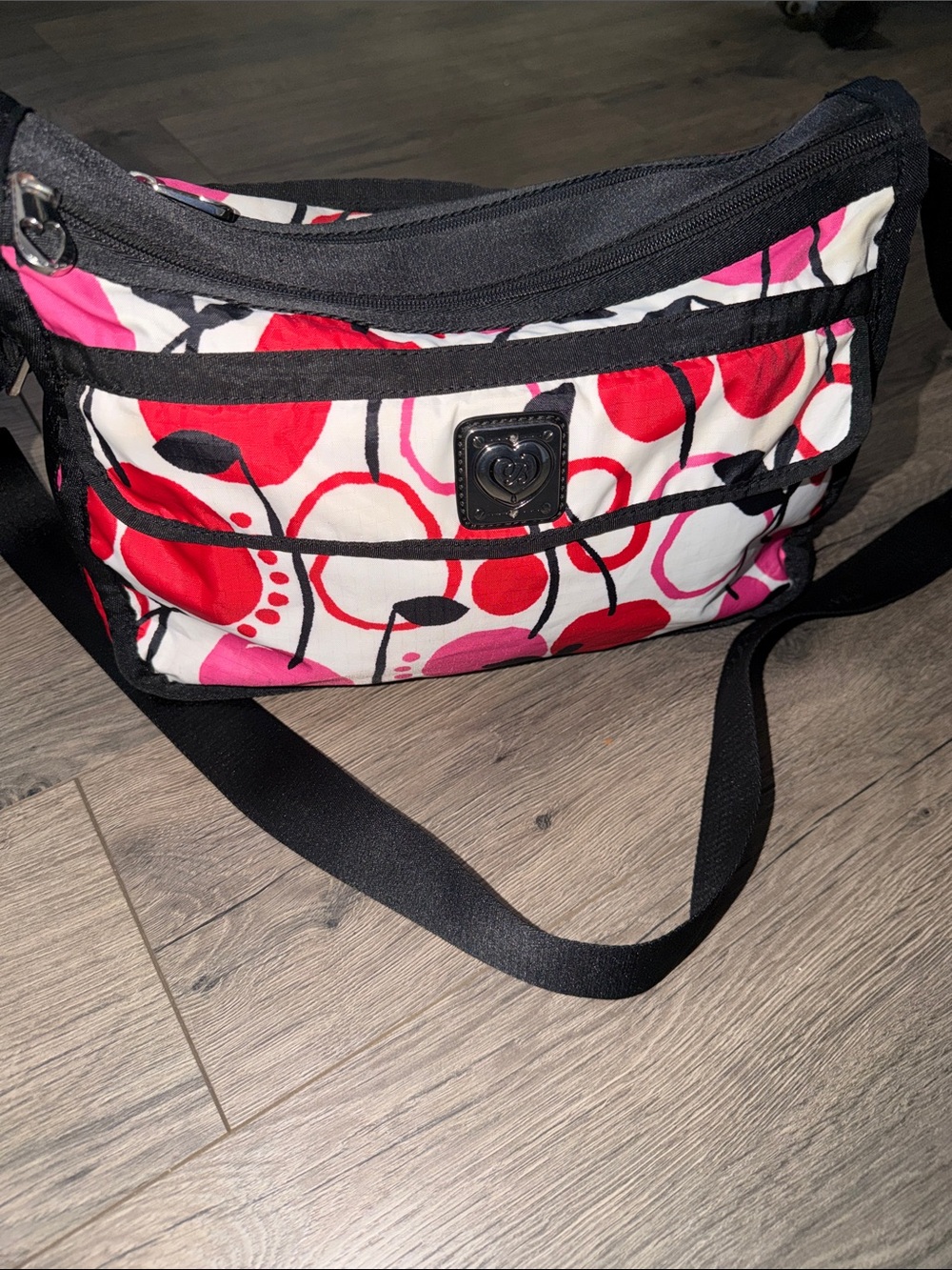 Brighton Cherry Print Nylon Crossbody Bag